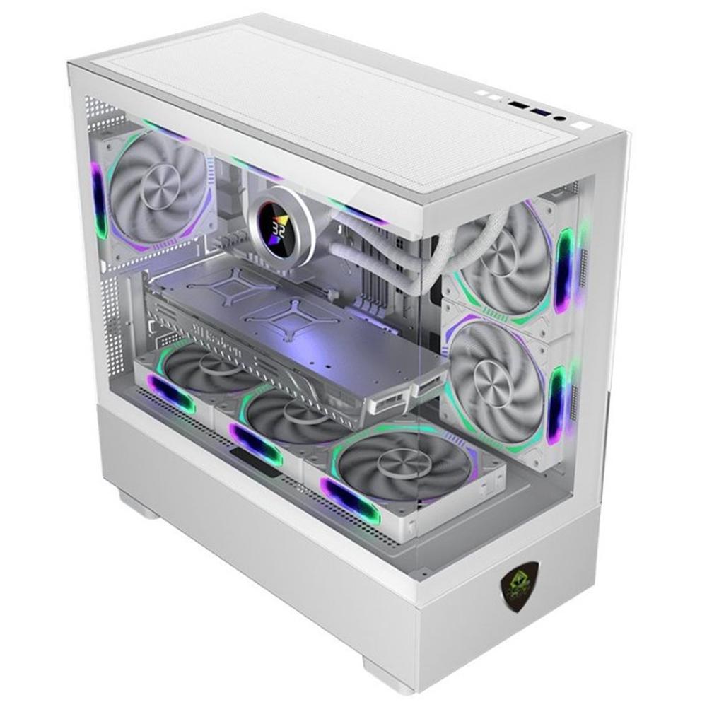 CAJA ORDENADOR GAMING KEEP OUT XC-301W GLASS MATX ARGB CRISTAL TEMPLADO BLANCO