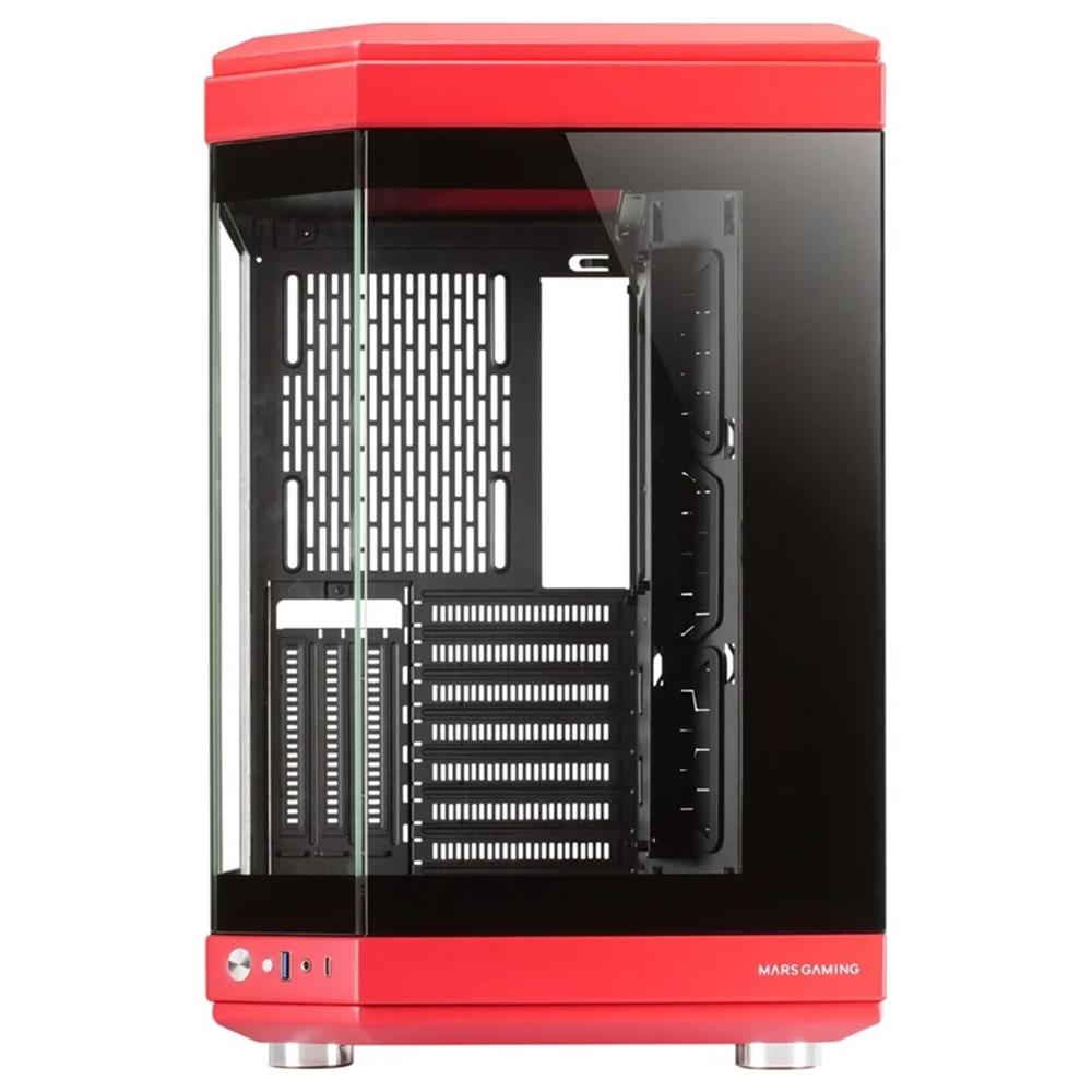 CAJA ORDENADOR MARS GAMING MC-3T ATX CRISTAL TEMPLADO ROJO