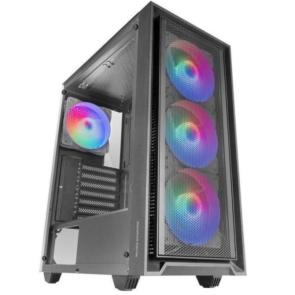 CAJA ORDENADOR MARS GAMING MC-AIR ATX FRGB CRISTAL TEMPLADO NEGRO