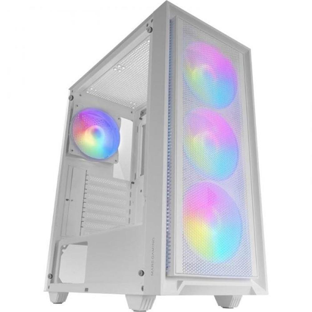 CAJA ORDENADOR MARS GAMING MC-AIR ATX FRGB CRISTAL TEMPLADO BLANCO