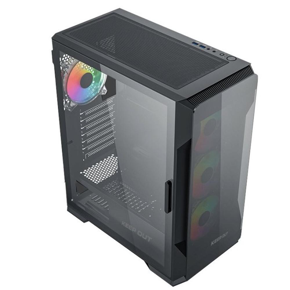 CAJA ORDENADOR GAMING KEEP OUT XC-901 PRO E-ATX ARGB CRISTAL TEMPLADO NEGRO
