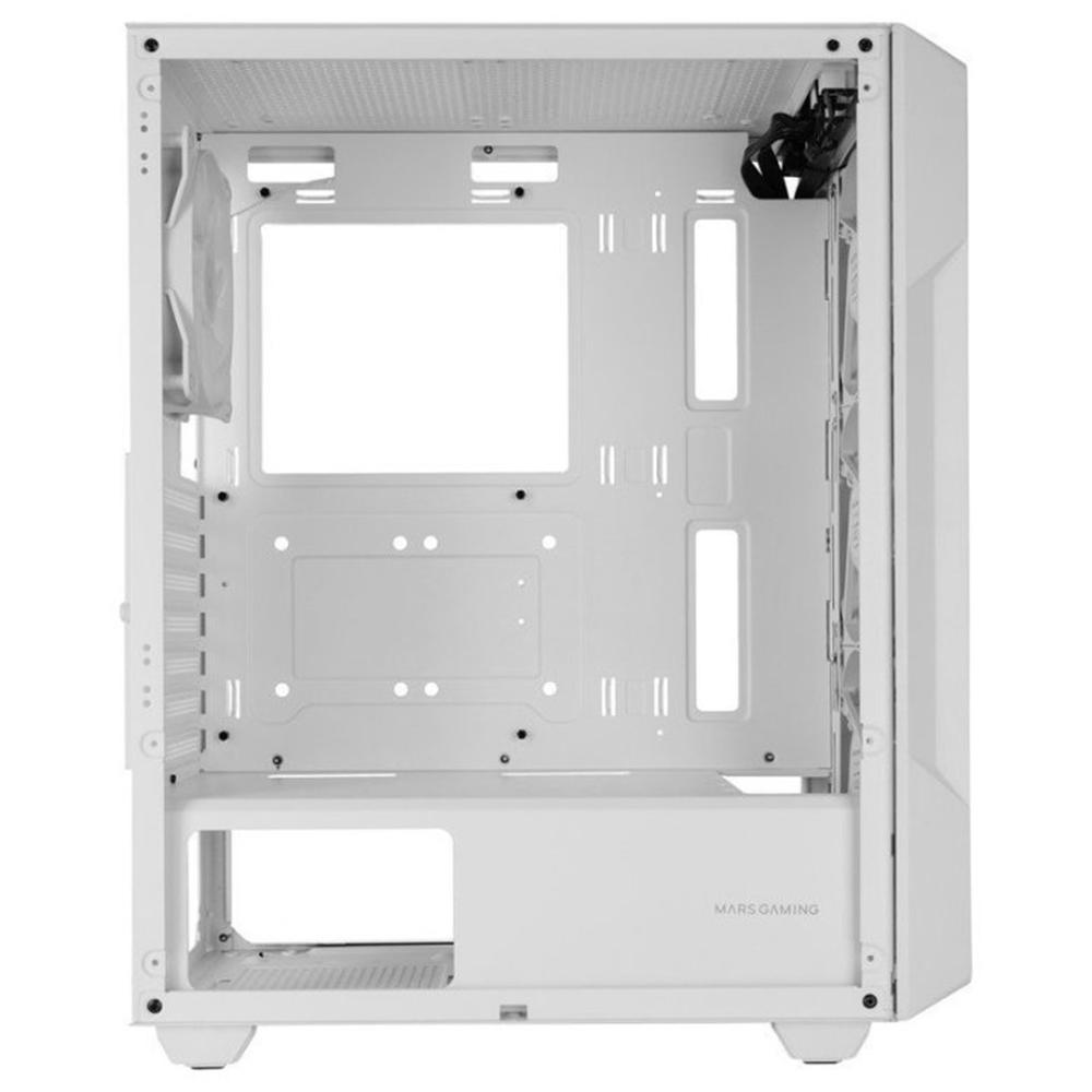 CAJA ORDENADOR MARS GAMING MC-GEO ATX FRGB CRISTAL TEMPLADO BLANCO