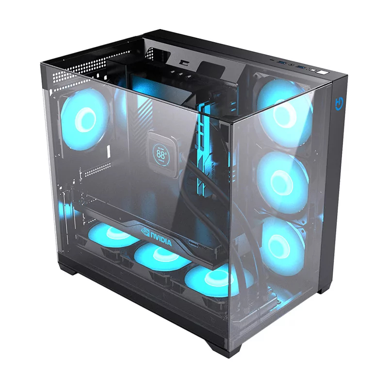 CAJA ORDENADOR GAMING HIDITEC ATX SKY CRISTAL TEMPLADO NEGRO