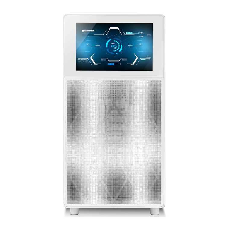 CAJA ORDENADOR GAMING NOX HUMMER BIOS ATX CRISTAL TEMPLADO LCD 8'' BLANCO