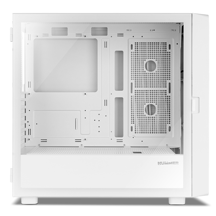 CAJA ORDENADOR GAMING NOX HUMMER BIOS ATX CRISTAL TEMPLADO LCD 8'' BLANCO