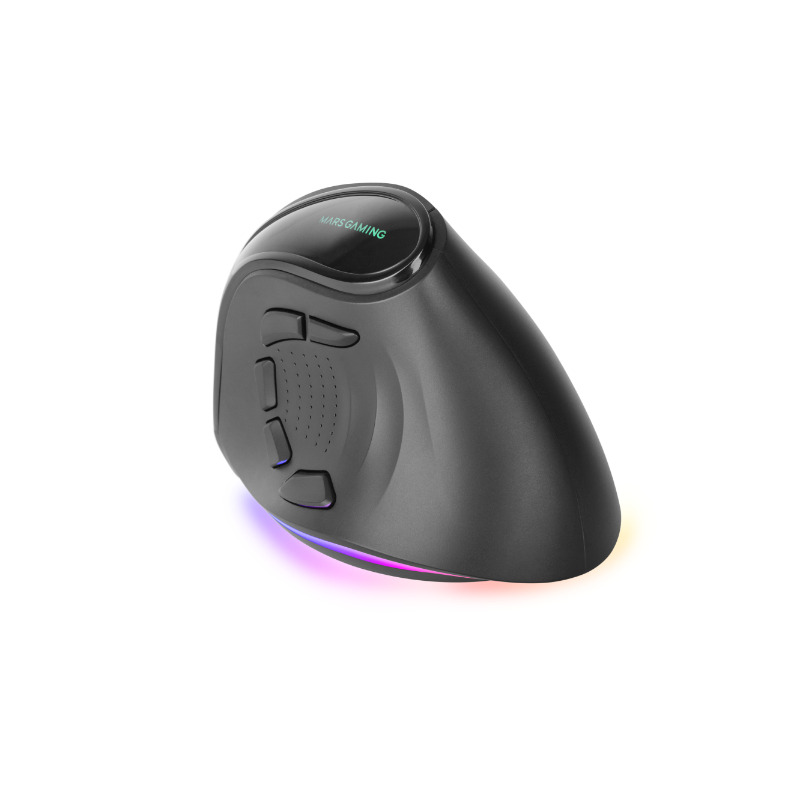 MOUSE RATON MARS GAMING ERGONOMICO VERTICAL.RGB INALAMBRICO TRI-MODE NEGRO