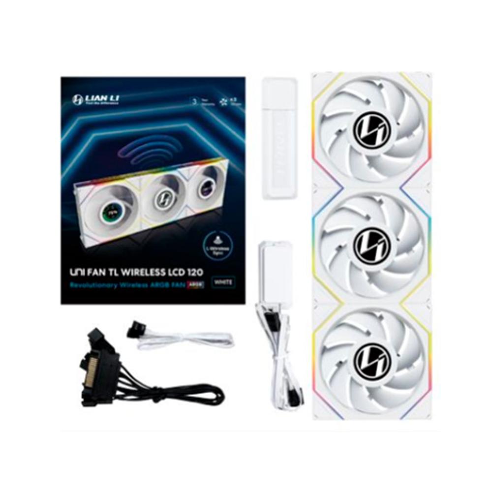 VENTILADOR CAJA LIAN LI UNIFAN TL-LCD WIRELESS ARGB 3 X 120MM WHITE