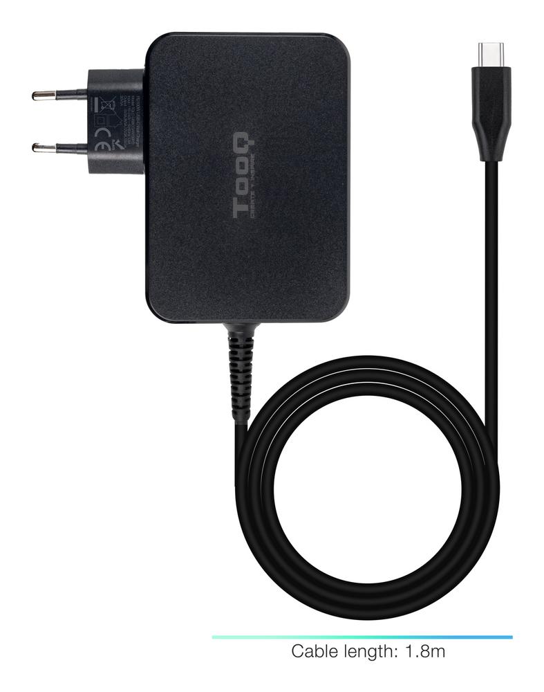 CARGADOR DE PORTATIL TOOQ TQLC-USBCGAN100PD 100W USB-C NEGRO