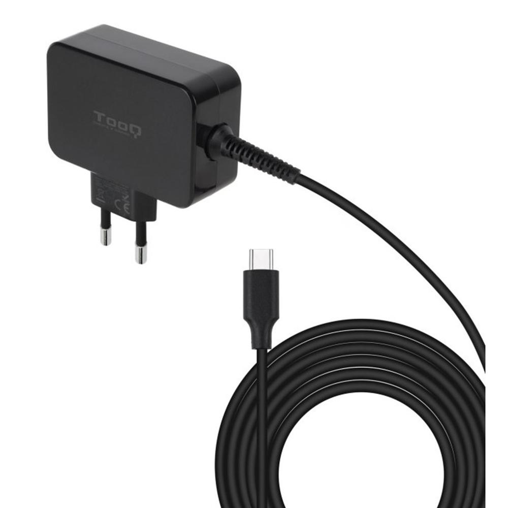 CARGADOR DE PARED TOOQ TQLC-USBCGAN45PD 45W GAN USB TIPO C NEGRO