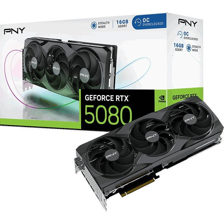 TARJETA GRAFICA PNY GEFORCE RTX 5080 OC 16GB DDR7 3xDP
