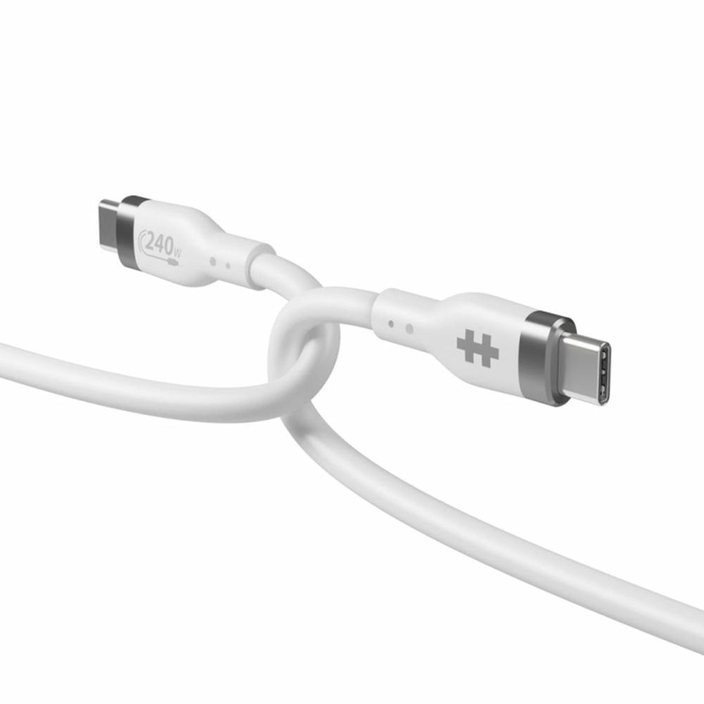 CABLE USB TIPO C HYPER 2M/ MACHO-MACHO/ BLANCO