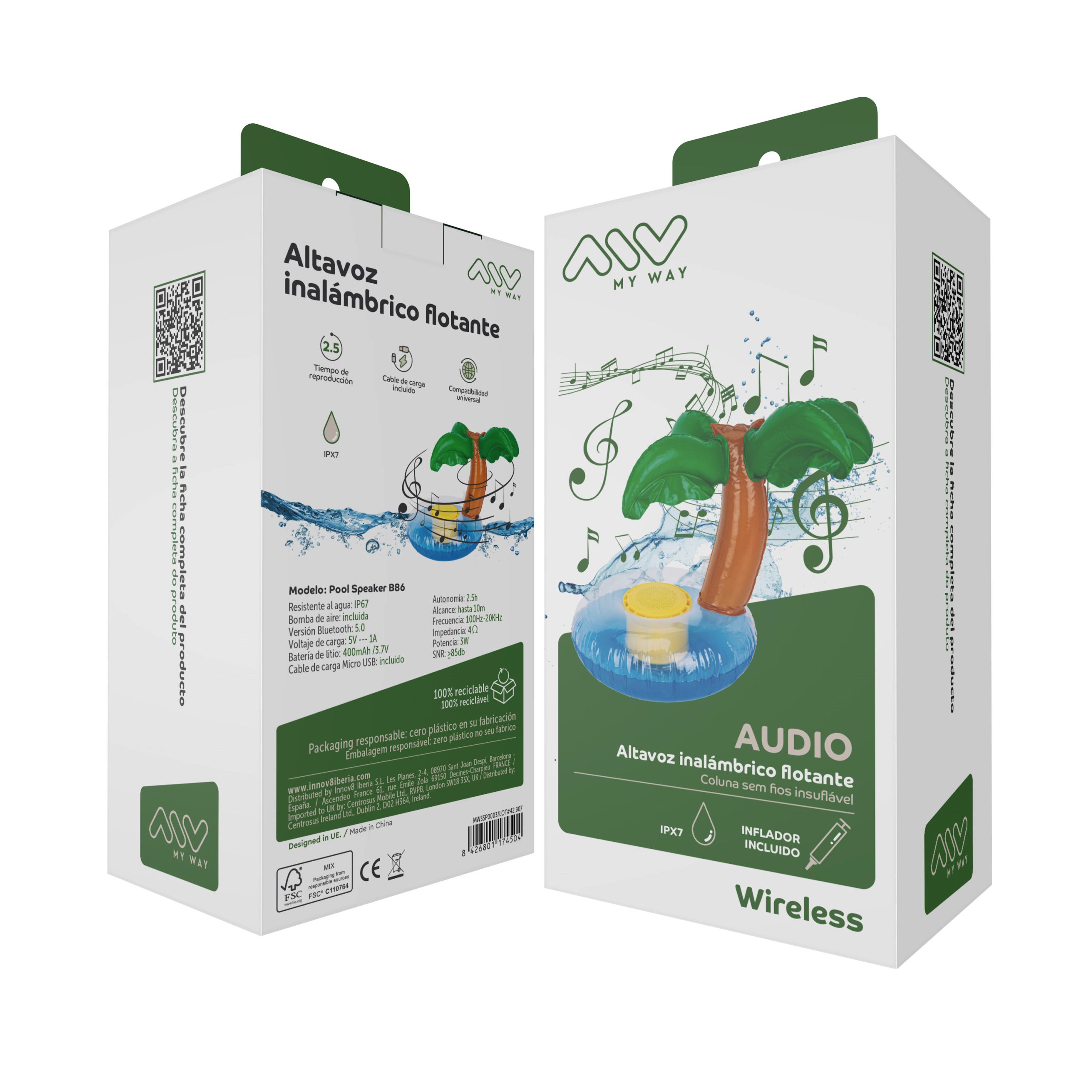 ALTAVOZ MYWAY FLOTANTE PALMERA