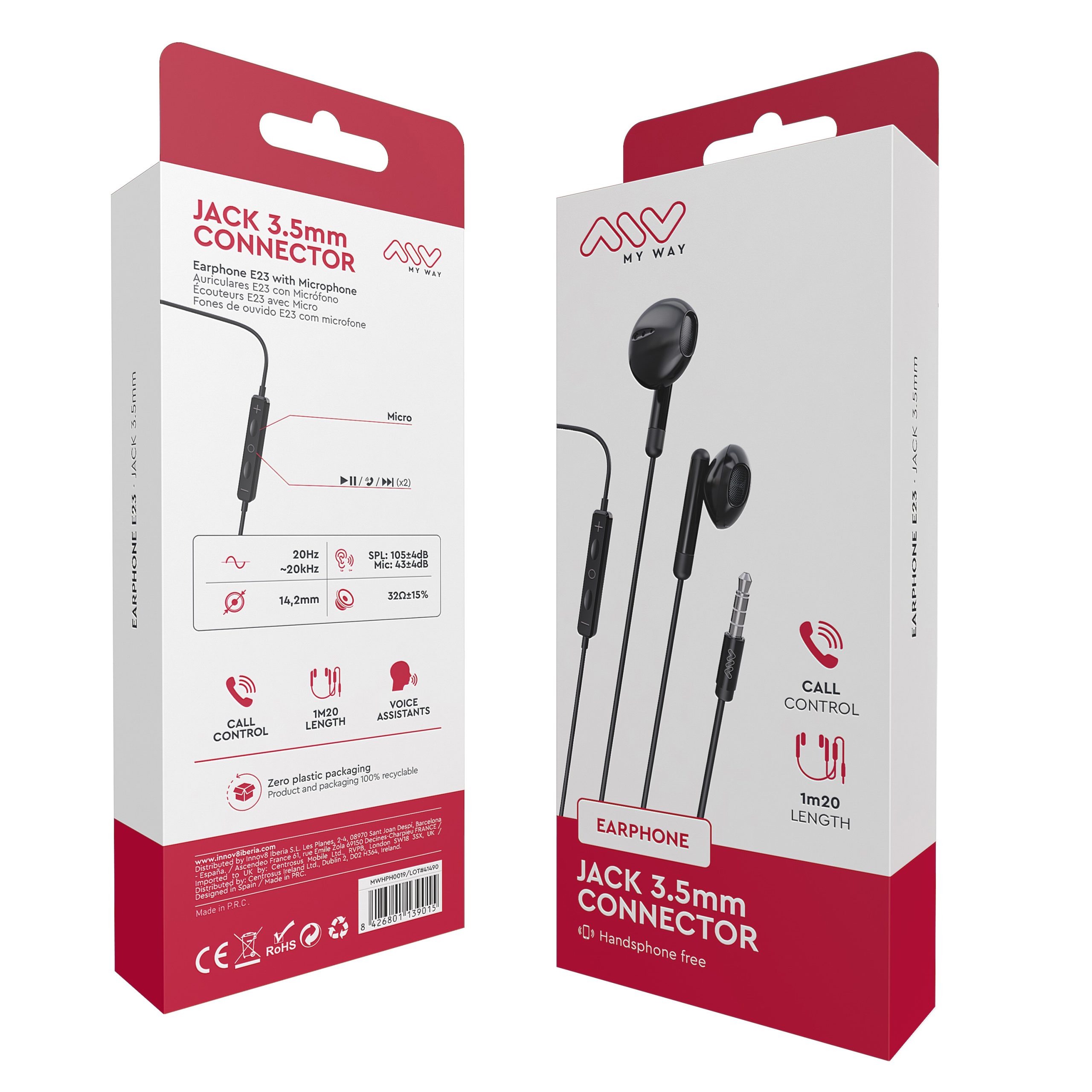 AURICULARES MYWAY MWHPH0019 NEGRO