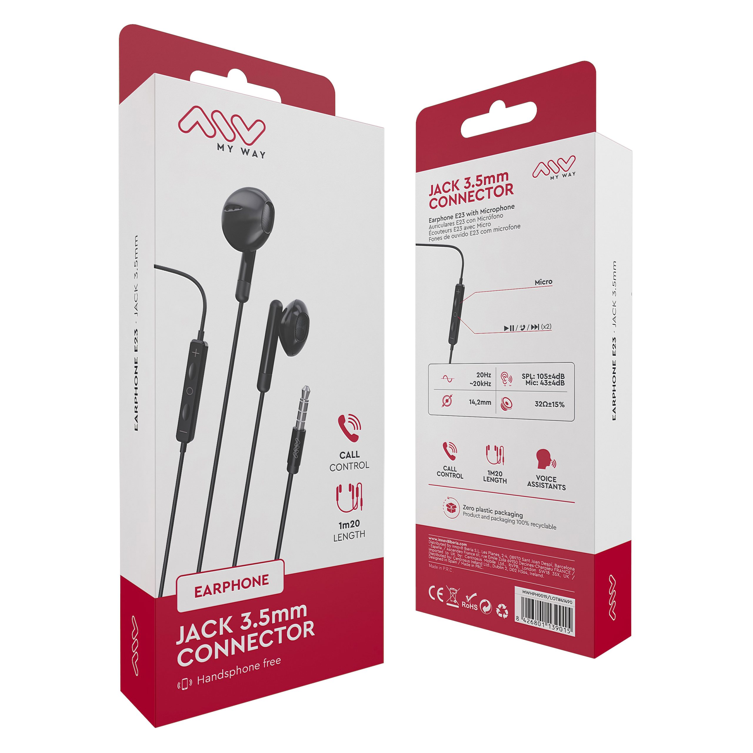 AURICULARES MYWAY MWHPH0019 NEGRO