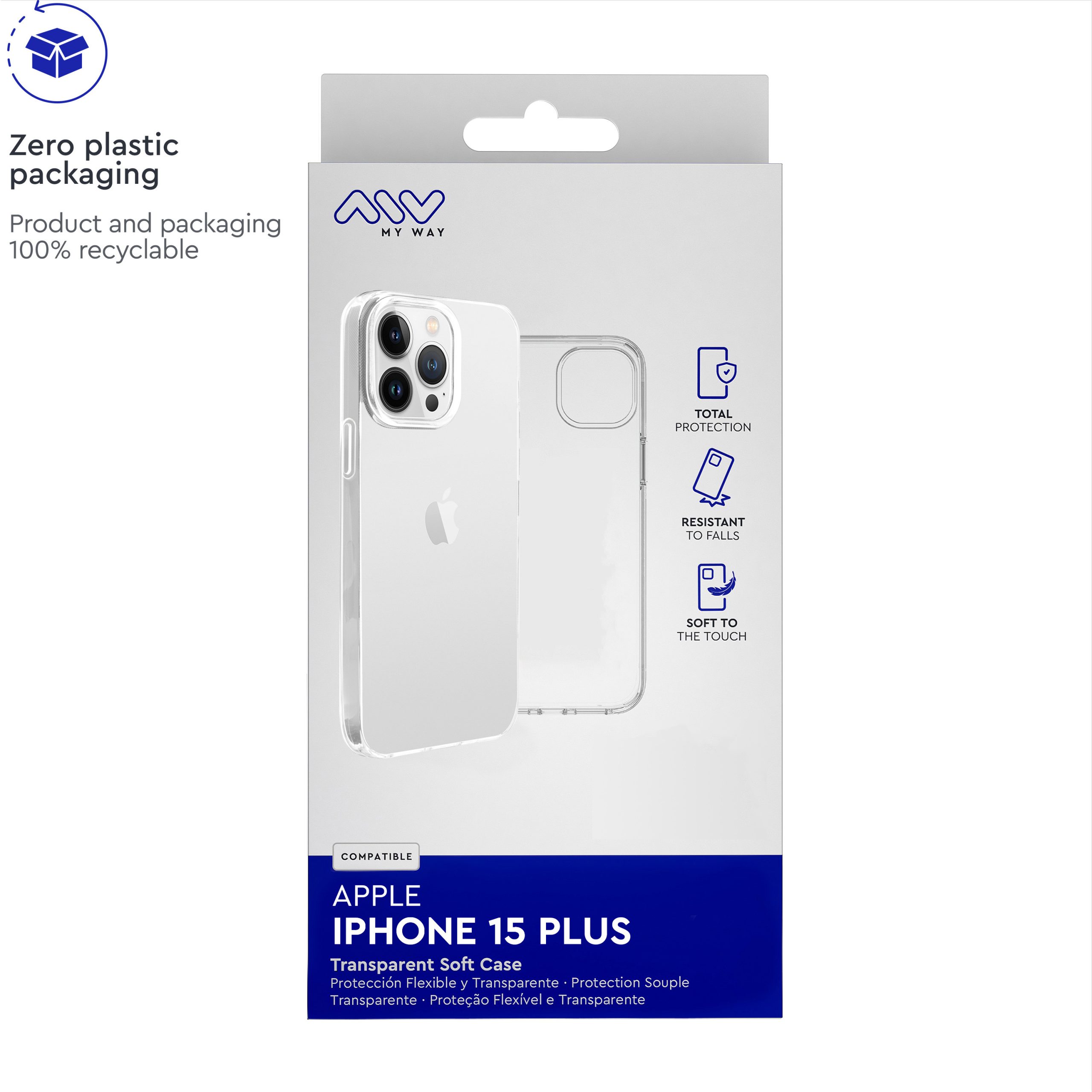 CARCASA MYWAY PARA APPLE IPHONE 15 PLUS TRANSPARENTE