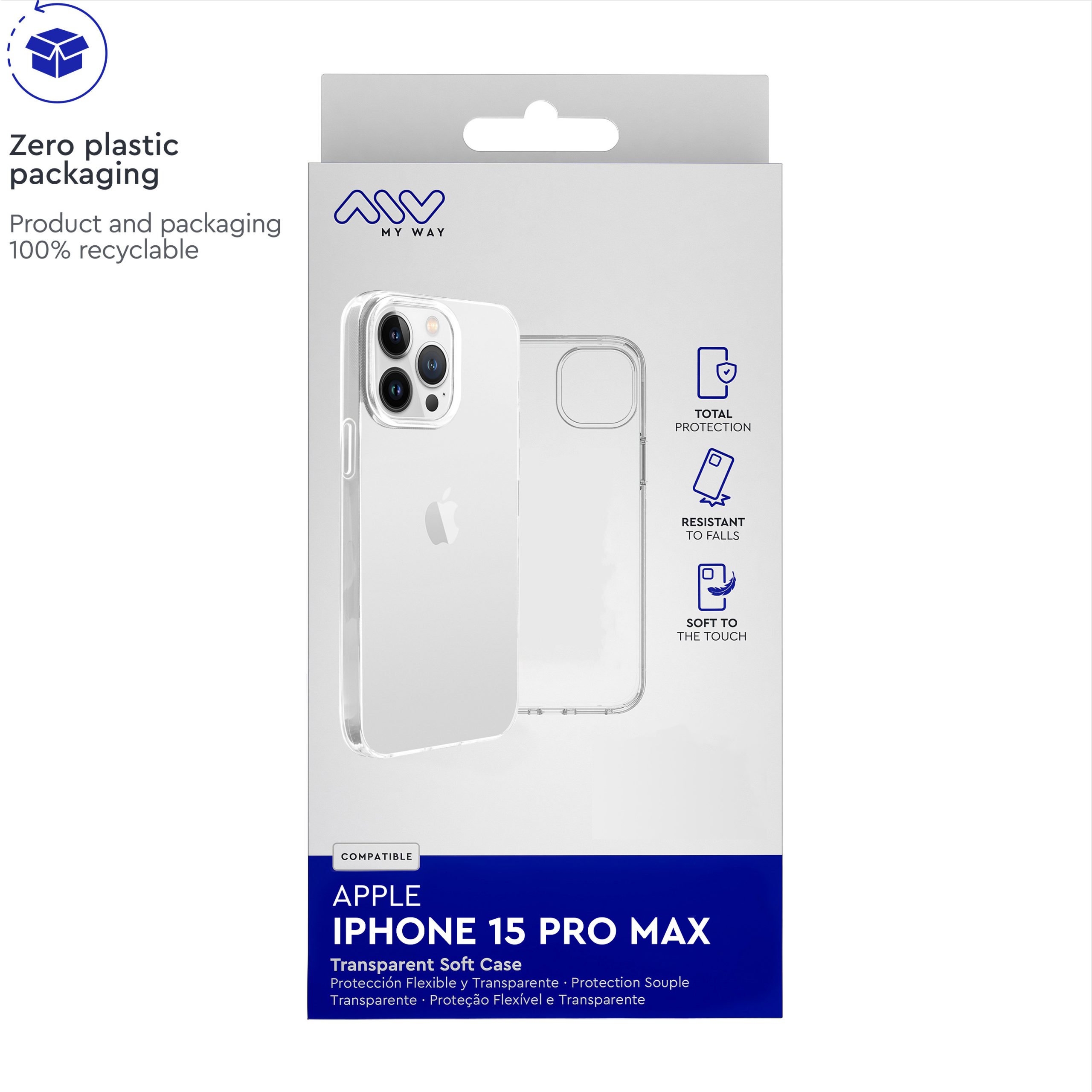 CARCASA MYWAY PARA APPLE IPHONE 15 PRO MAX TRANSPARENTE