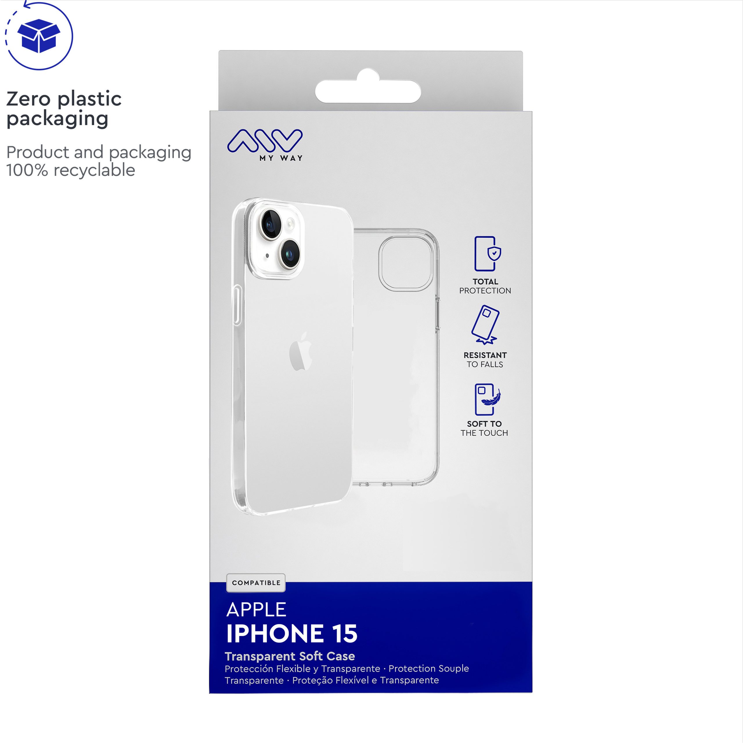 CARCASA MYWAY PARA APPLE IPHONE 15 TRANSPARENTE