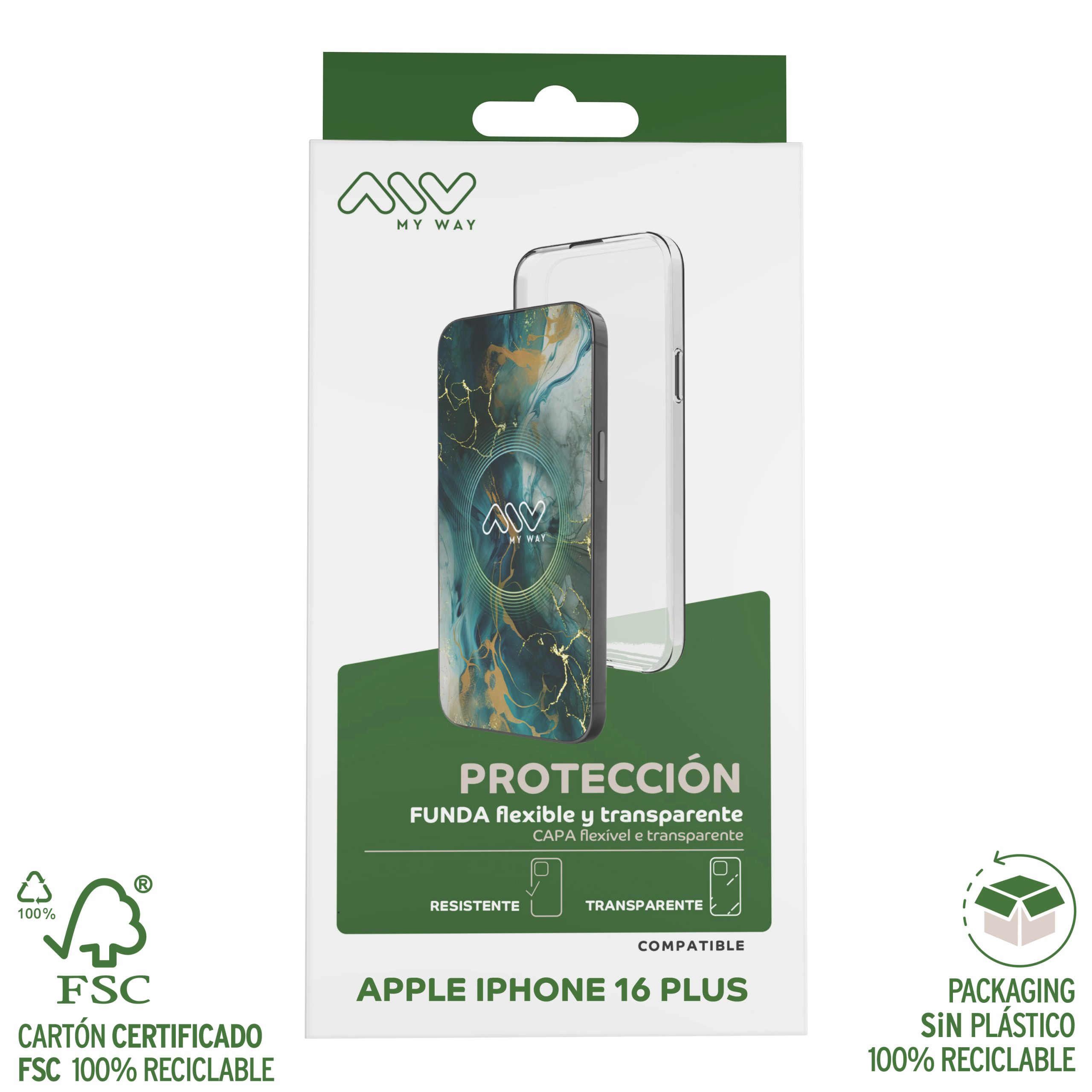 CARCASA MYWAY PARA APPLE IPHONE 16 PLUS TRANSPARENTE