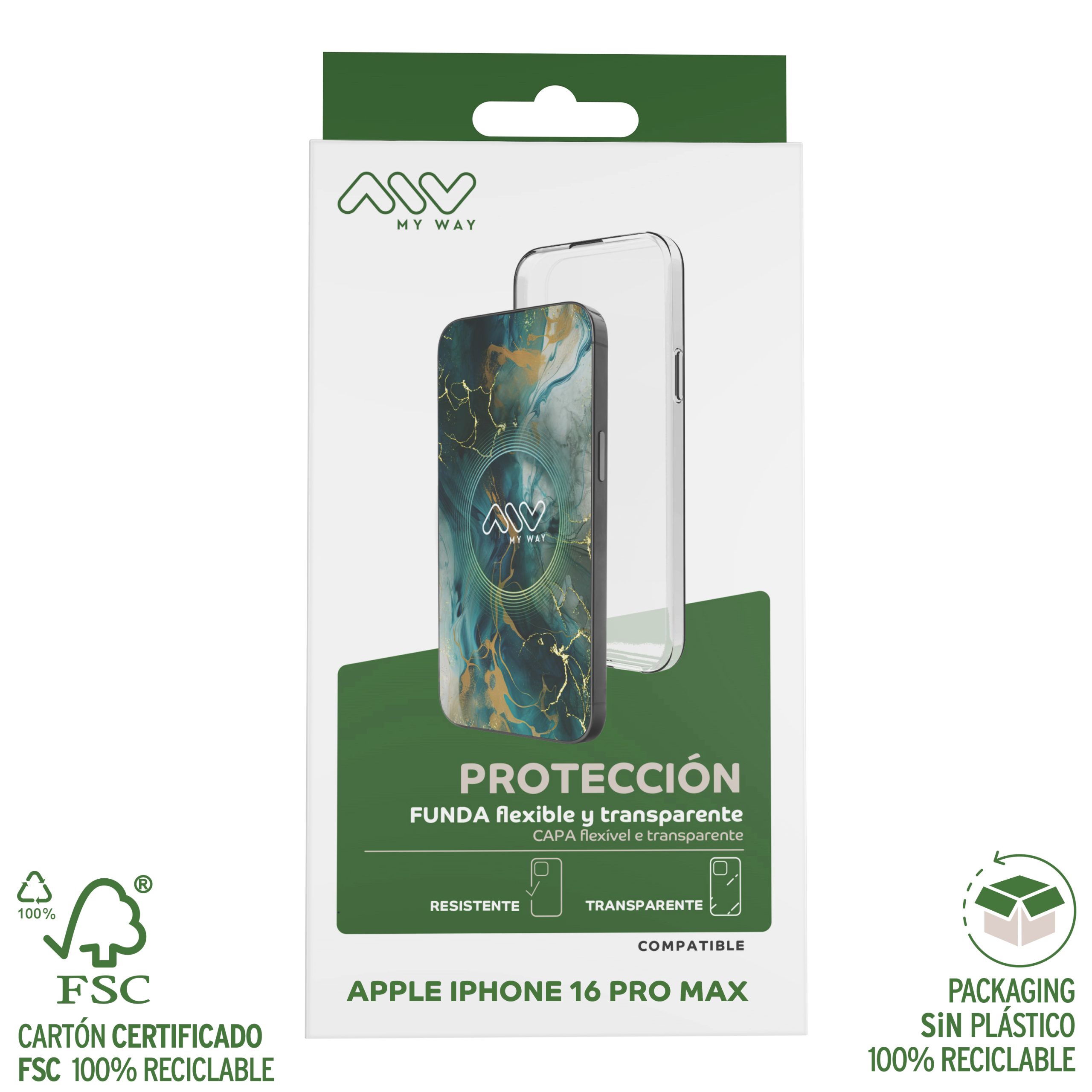 CARCASA MYWAY PARA APPLE IPHONE 16 PRO MAX TRANSPARENTE