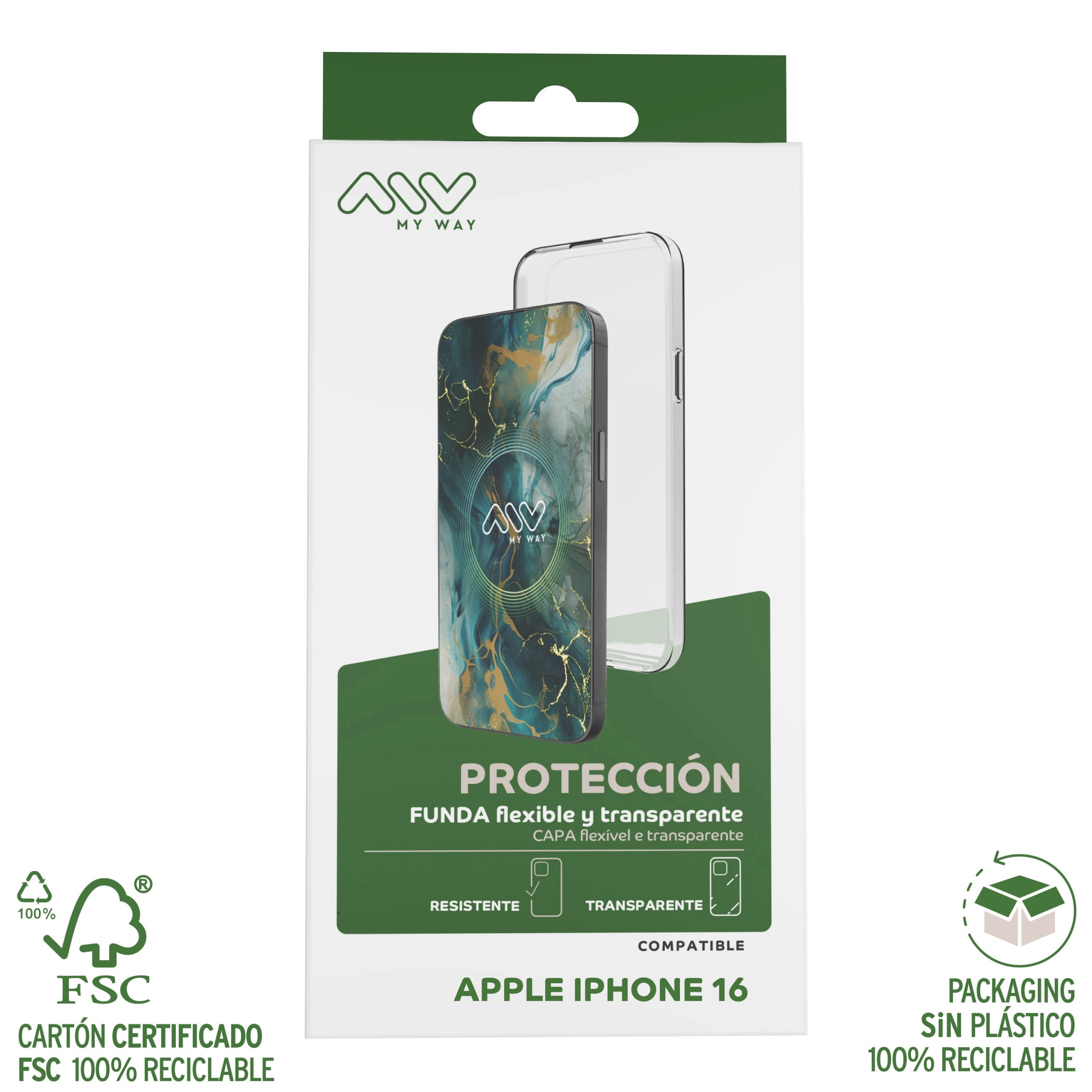 CARCASA MYWAY PARA APPLE IPHONE 16 TRANSPARENTE