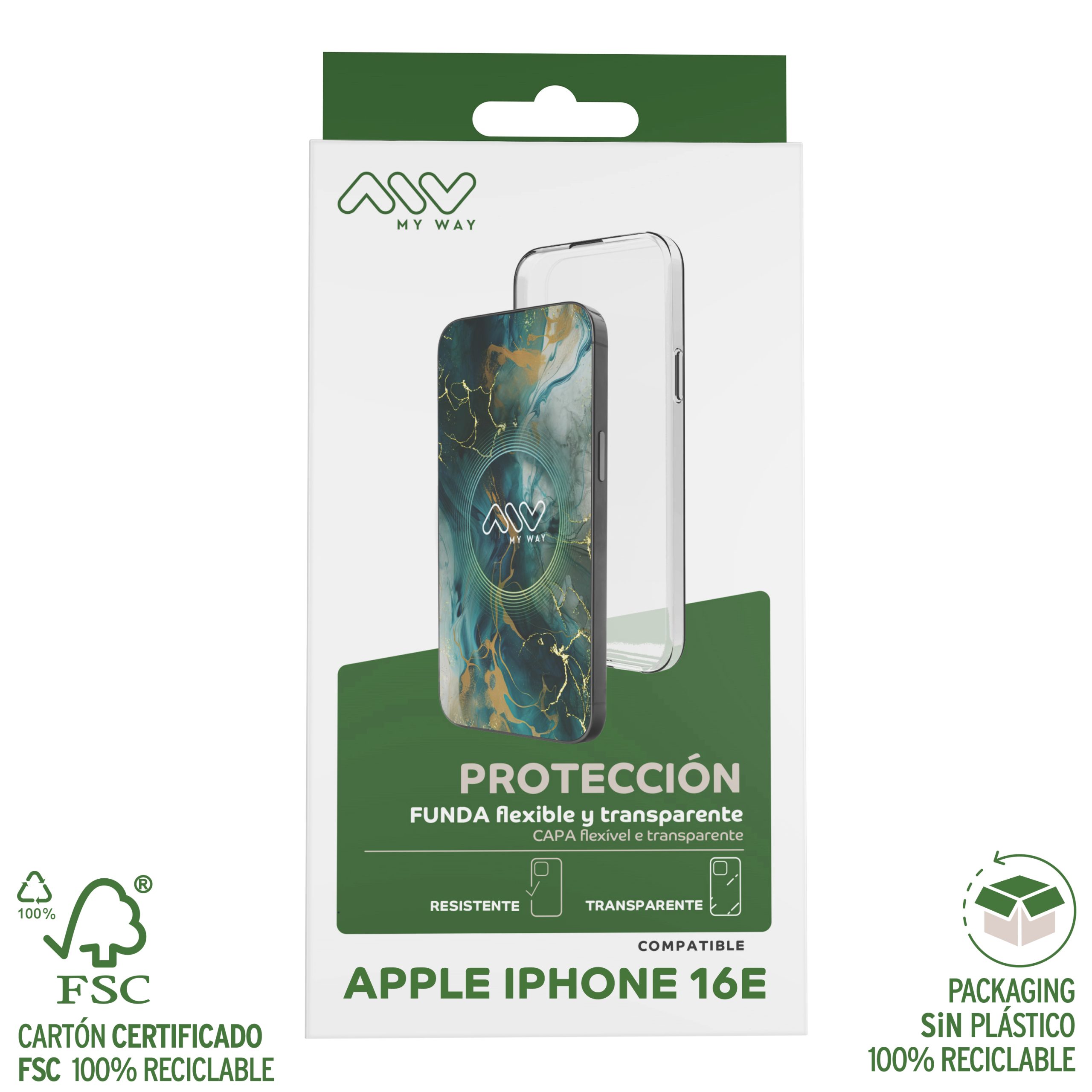 CARCASA MYWAY PARA APPLE IPHONE 16E TRANSPARENTE