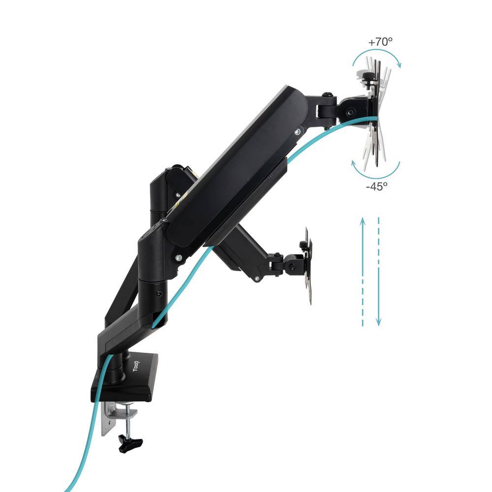 SOPORTE MESA TOOQ HASTA 34" VESA 100 X 100 MAX 10KG BRAZO DOBLE