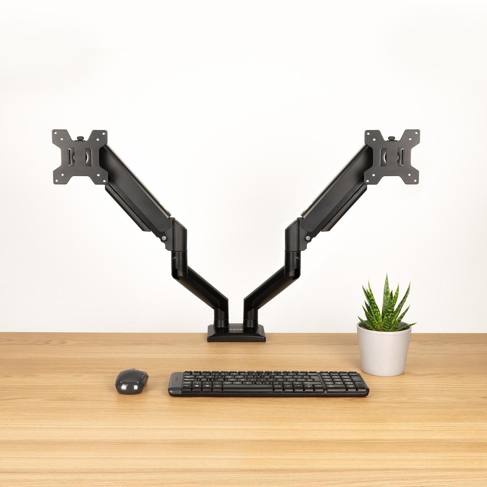 SOPORTE MESA TOOQ HASTA 34" VESA 100 X 100 MAX 10KG BRAZO DOBLE