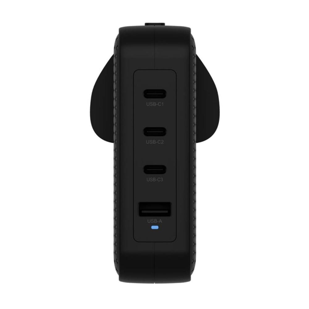 CARGADOR DE PARED INGLES HYPER 3 X USB TIPO C 1 X USB TIPO A NEGRO