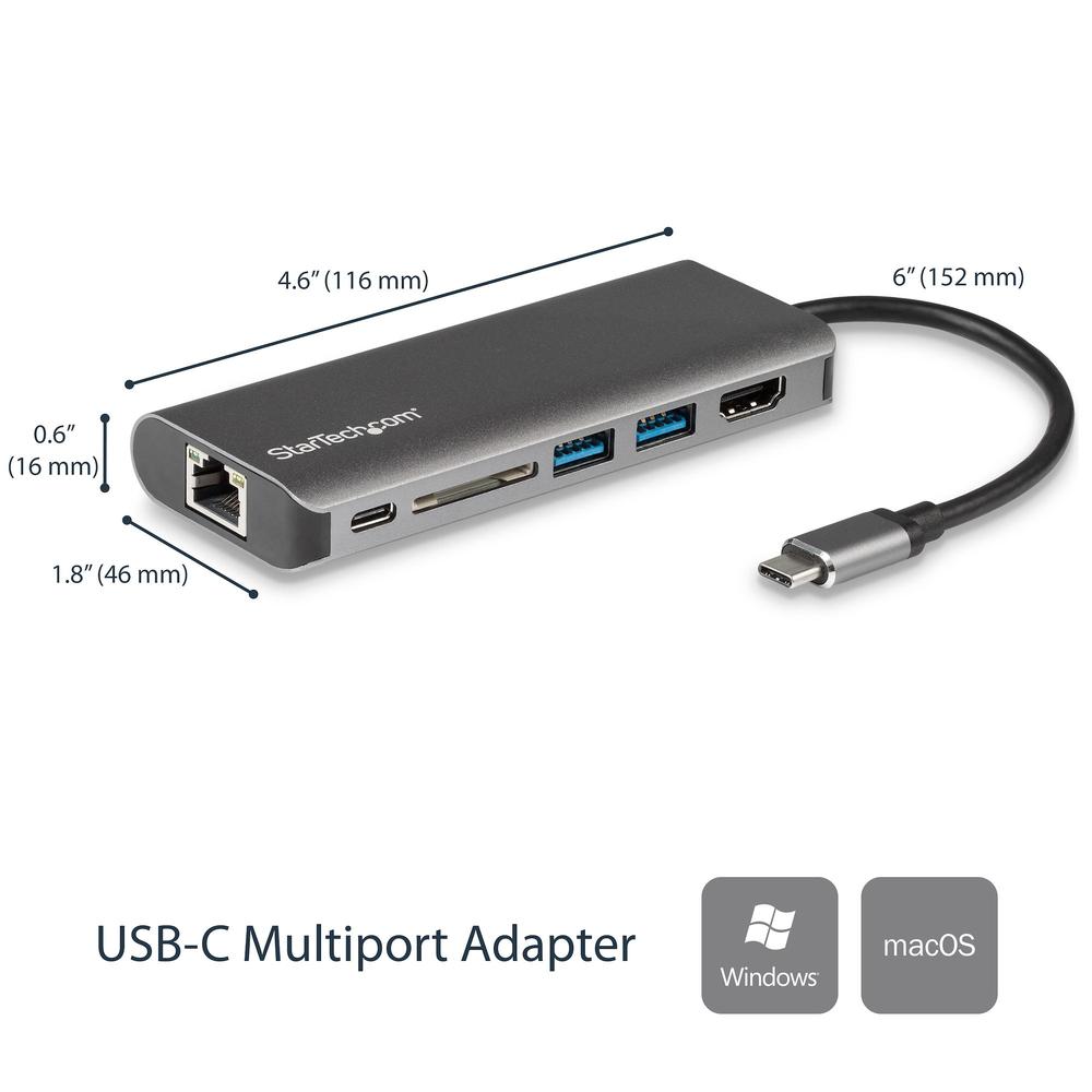 DOCKING STATION STARTECH USB TIPO C 6 EN 1