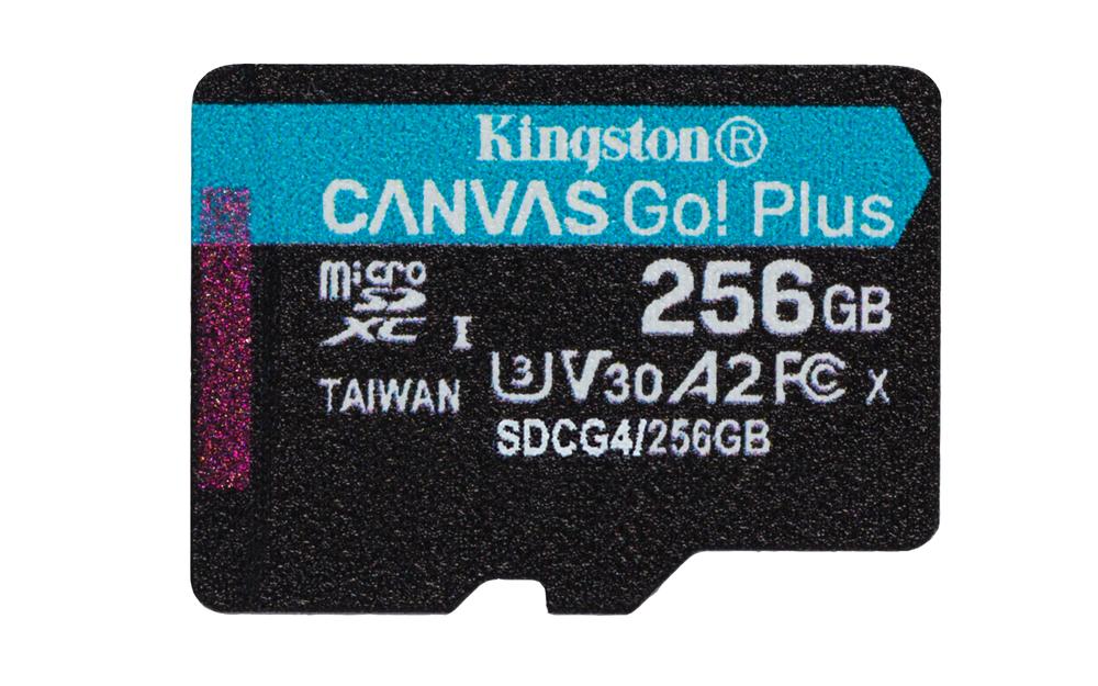 TARJETA MEMORIA MICRO SECURE DIGITAL SD XC 256GB KINGSTON CANVAS GO! PLUS CLASE 10 UHS-I U3 + ADAPTADOR SD