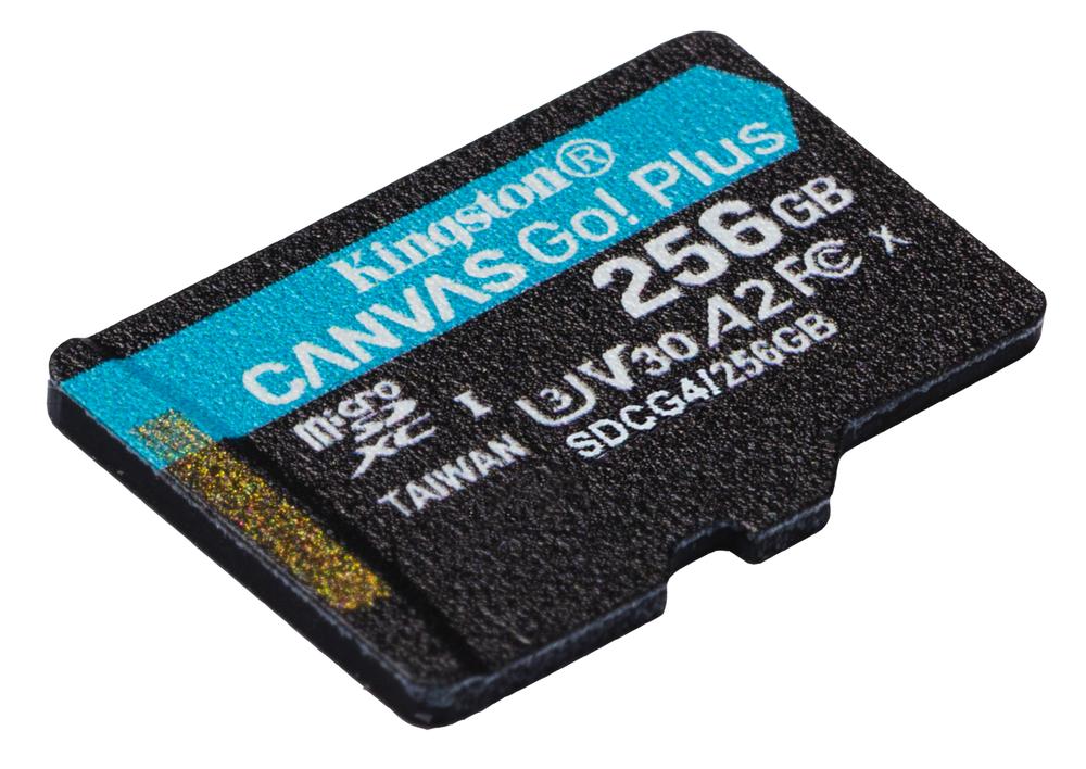 TARJETA MEMORIA MICRO SECURE DIGITAL SD XC 256GB KINGSTON CANVAS GO! PLUS CLASE 10 UHS-I U3 + ADAPTADOR SD
