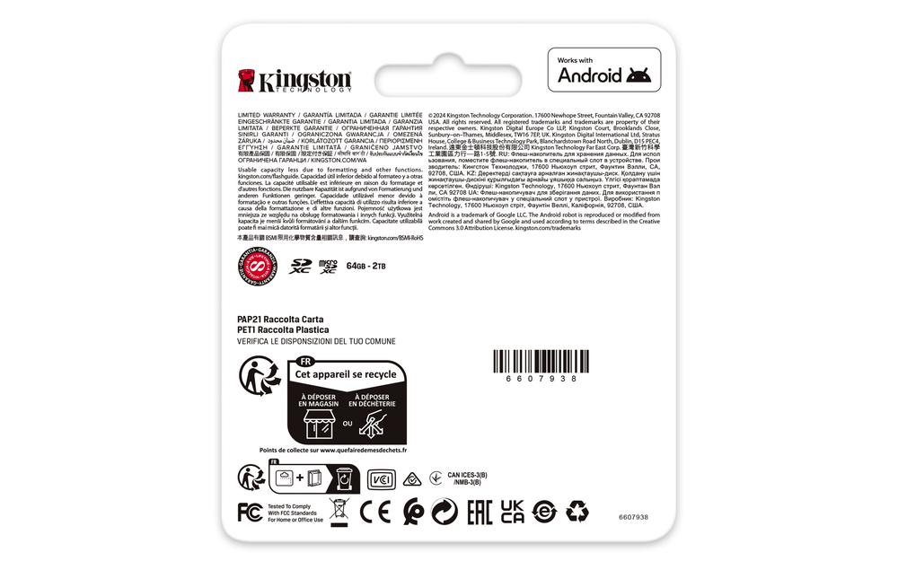 TARJETA MEMORIA MICRO SECURE DIGITAL SD XC 256GB KINGSTON CANVAS GO! PLUS CLASE 10 UHS-I U3 + ADAPTADOR SD
