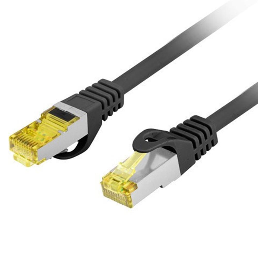 CABLE RED LANBERG LATIGUILLO CAT.6A S/FTP LSZH CU 0.25M NEGRO FLUKE PASSED