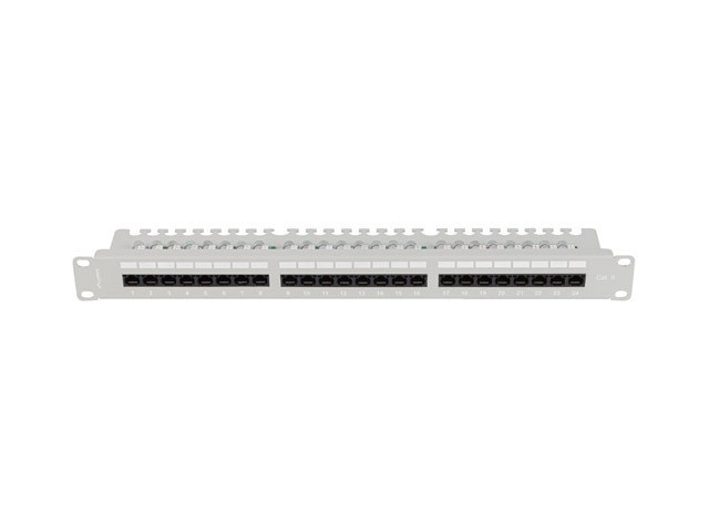 PATCH PANEL LANBERG 24 PUERTOS 1U 19" CAT.6 UTP CON ORGANIZADOR CABLES GRIS