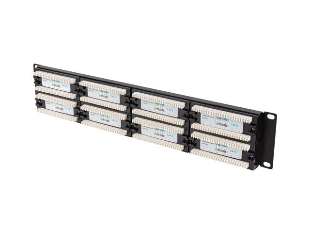 PATCH PANEL LANBERG 48 PUERTOS 2U 19" CAT.6 NEGRO