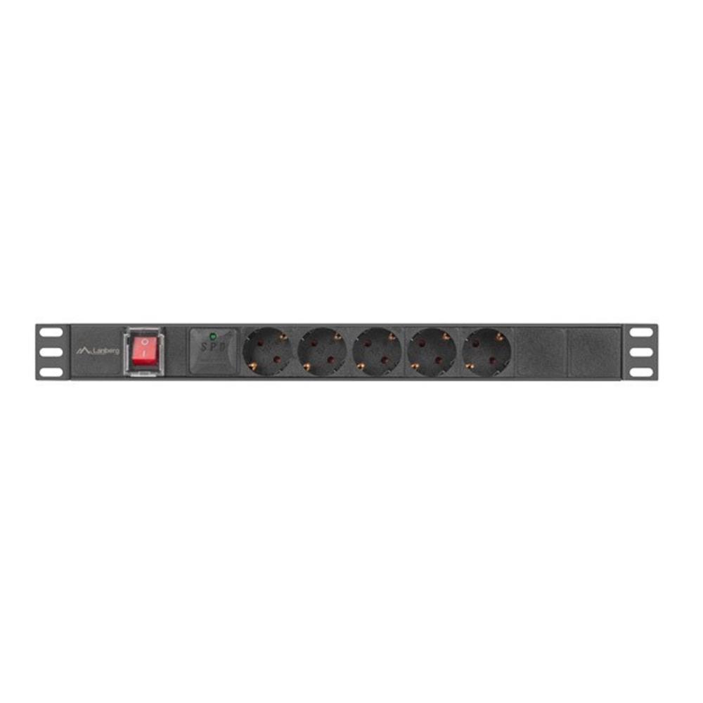 REGLETA LANBERG 1U 16A RACK 19" 5X SOCKET SCHUKO NEGRO 2M