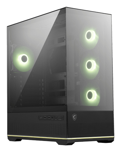 CAJA ORDENADOR GAMING MSI MAG PANO 110R PZ ATX RGB CRISTAL TEMPLADO NEGRA