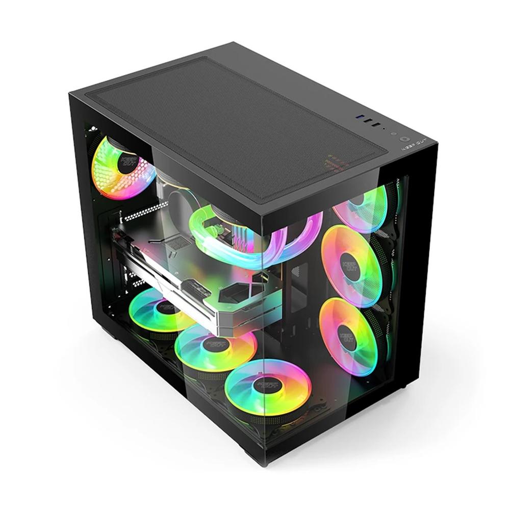 CAJA ORDENADOR GAMING XC-800 PRO MATX ARGB CRISTAL TEMPLADO NEGRA
