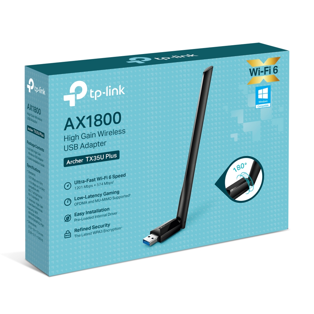 ADAPTADOR WIFI USB TP-LINK ARCHER TX35U PLUS AX1800