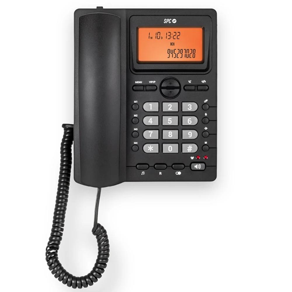 TELEFONO FIJO SPC OFFICE ID 2 LCD NEGRO MUTE / 24 MELODIAS / TECLA R / 4 MEMORIAS DIRECTAS