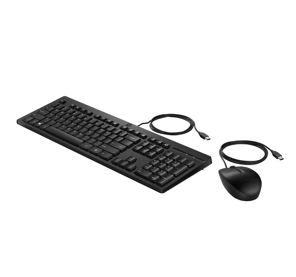 TECLADO + RATON HP COMBO 225 NEGRO