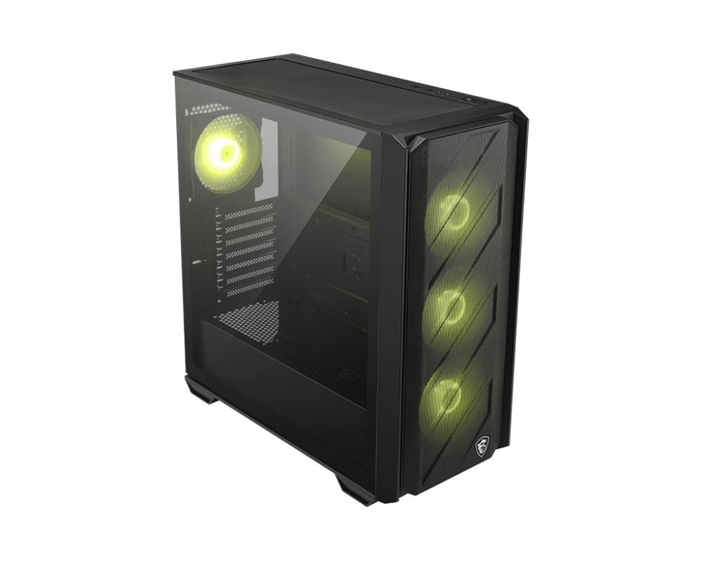 CAJA ORDENADOR GAMING MSI MAG FORGE 330R AIRFLOW ATX CRISTAL TEMPLADO NEGRA
