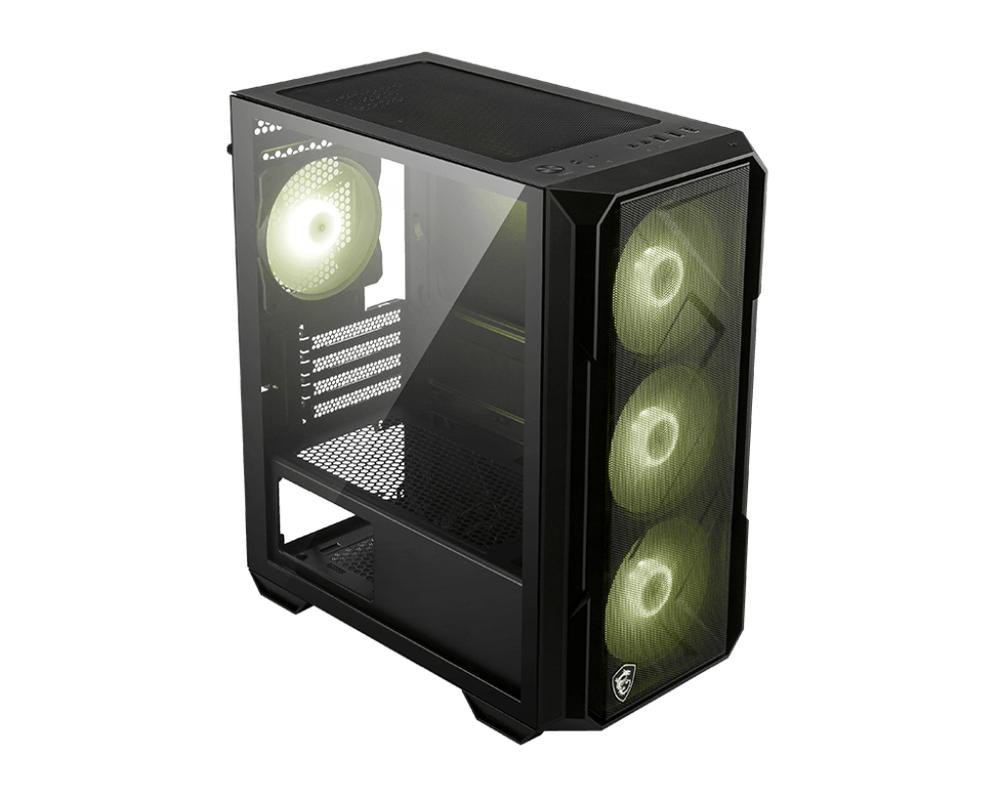 CAJA ORDENADOR GAMING MSI MAG FORGE M120R AIRFLOW MATX ARGB CRISTAL TEMPLADO NEGRA