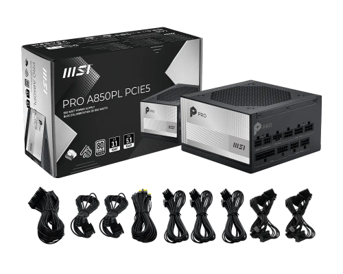 FUENTE ALIMENTACION MSI PRO A850PL PCIE5 GAMING ATX 850W