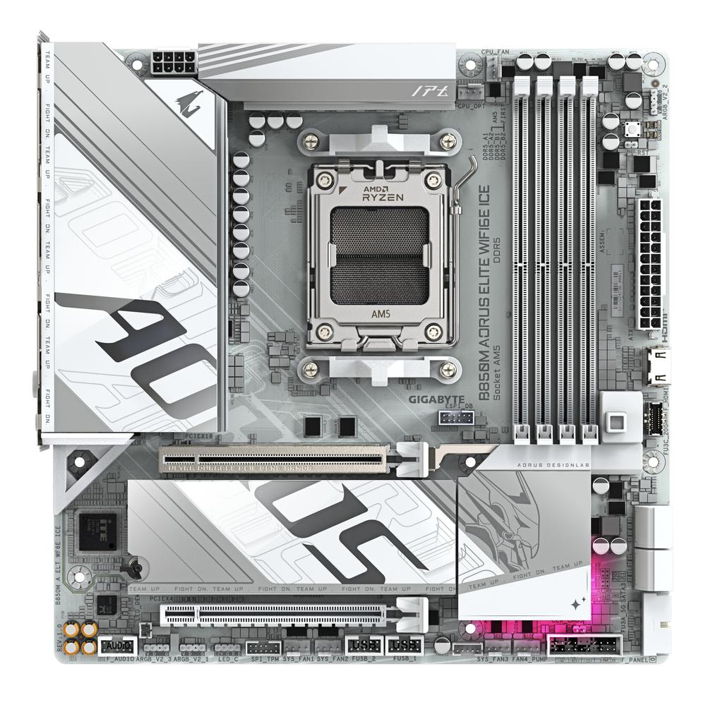 PLACA BASE GIGABYTE B850M AORUS ELITE WIFI6E ICE AM5 MATX/ 4X DDR5