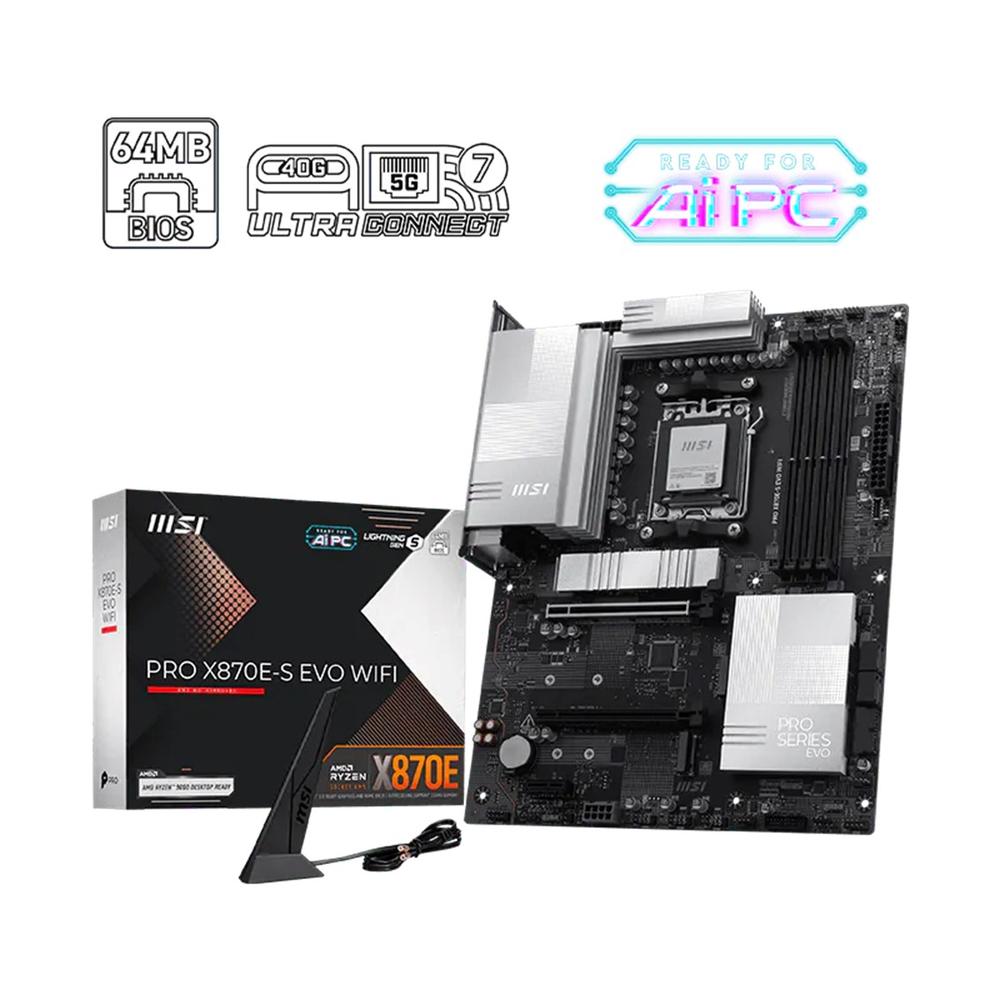 PLACA BASE MSI PRO X870E-S EVO WIFI AM5 ATX/ 4X DDR5