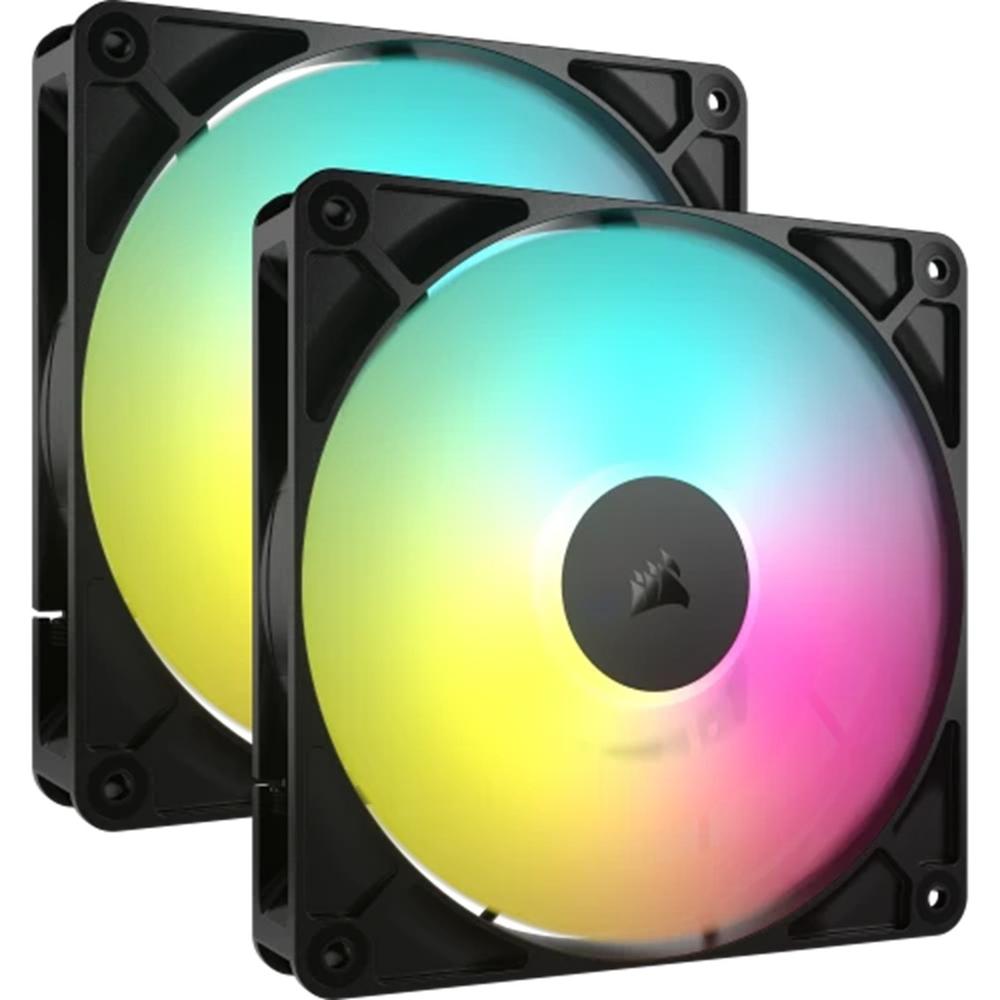 VENTILADOR CAJA CORSAIR RS140 GAMING ARGB 2X 140MM NEGRO