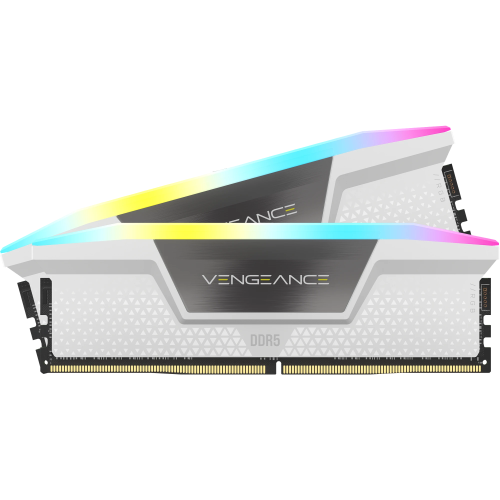 MEMORIA RAM DDR5 32GB 2X16GB CORSAIR VENGEANCE RGB WHITE / 6000MT/S / PC5-48000 / CL30