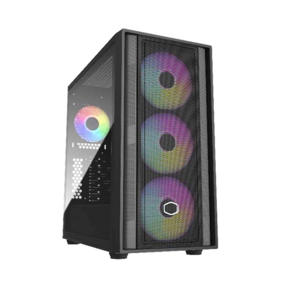 CAJA ORDENADOR GAMING COOLER MASTER MASTERBOX 600 ATX ARGB CRISTAL TEMPLADO NEGRA