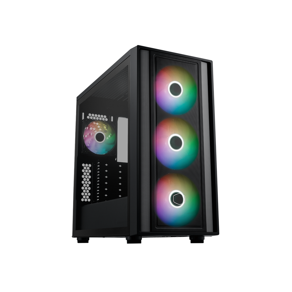 CAJA ORDENADOR GAMING COOLER MASTER MASTERBOX 600 ATX ARGB CRISTAL TEMPLADO NEGRA
